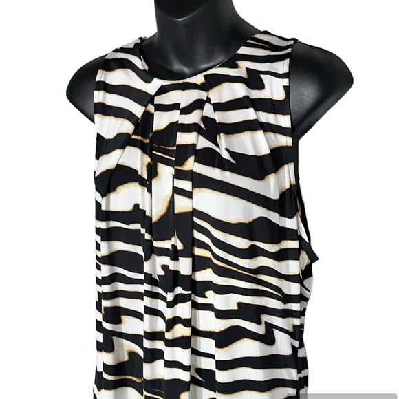 Black & Cream zebra print Halter Top XL - Picture 1 of 7